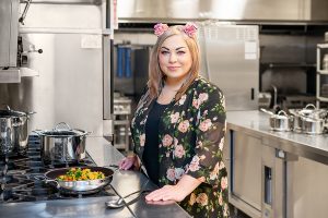 Chef Ilona Daniel in kitchen